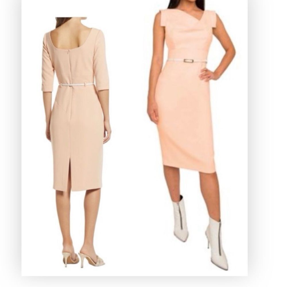Black Halo Jackie O Sheath Dress in Fresno with belt Size 4 NWT $415